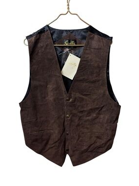 Scully Brown Suede Vest - Men large